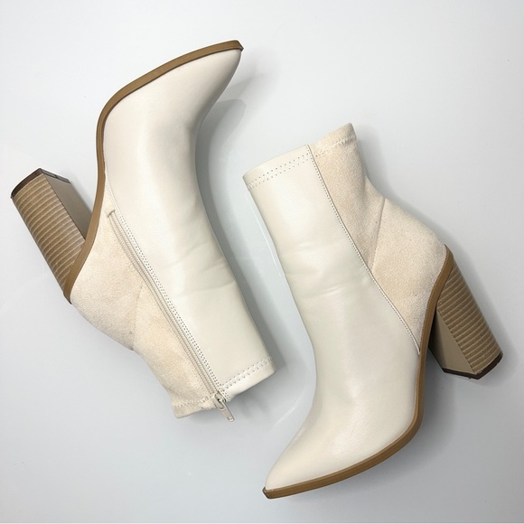 Lulu’s Essex Two-Tone Heeled Bootie 8.5 Pointy Toe - Picture 1 of 7